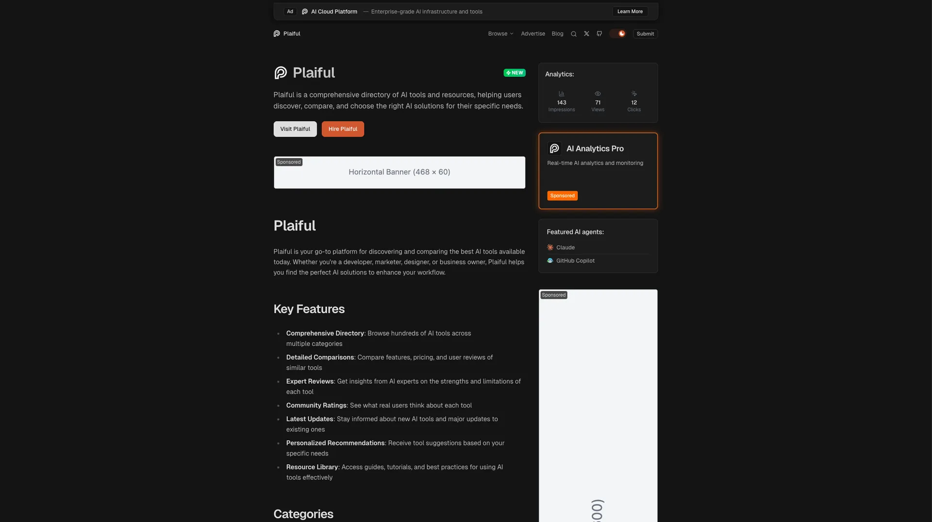 Plaiful - AI Agent Directory preview 3