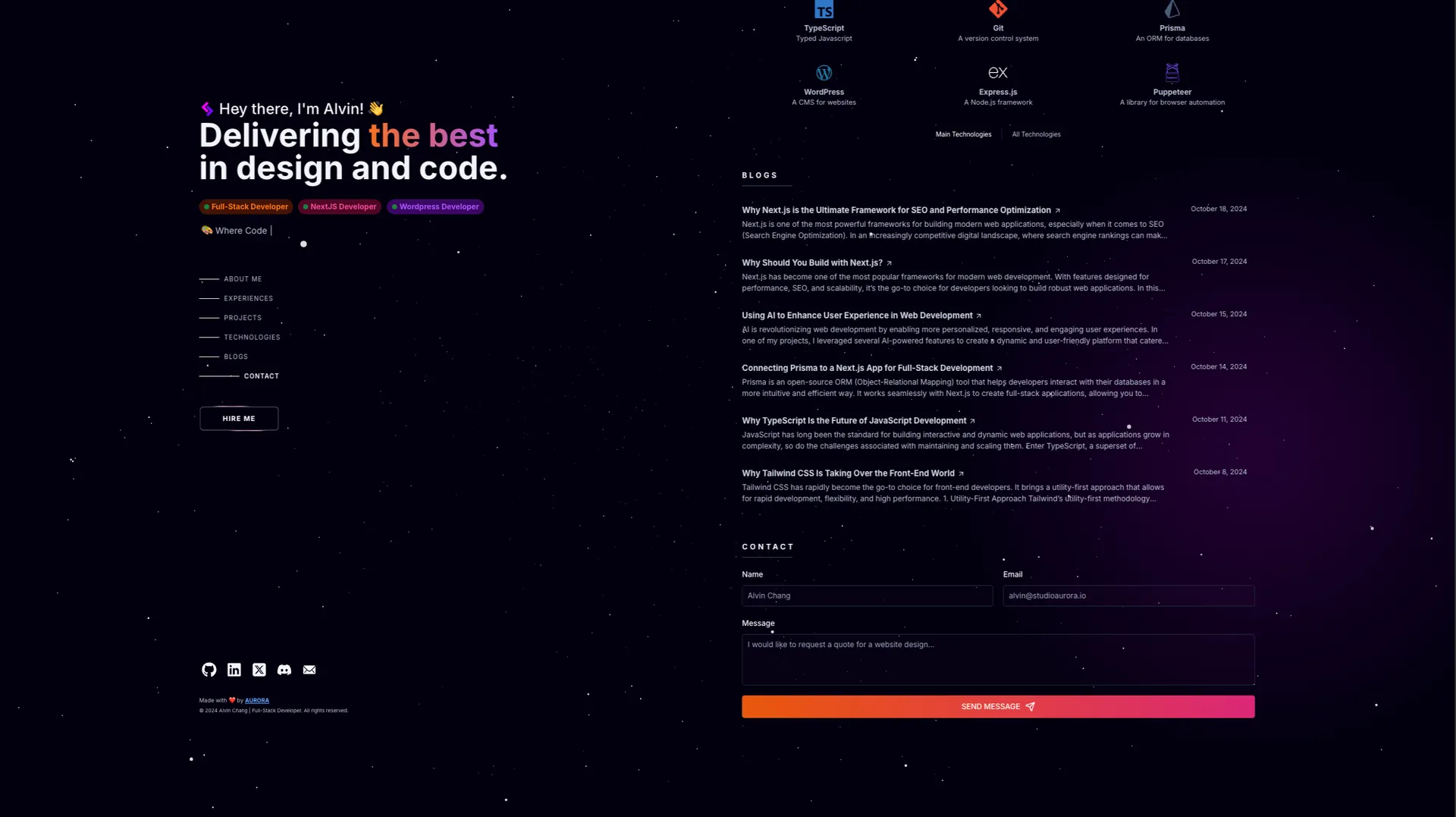 Allan Kiplagat| Portfolio Website preview 3